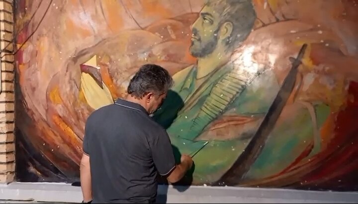 ویدئو/ بازسازی نقاشی‌های استاد پلنگی در مسجد خرمشهر