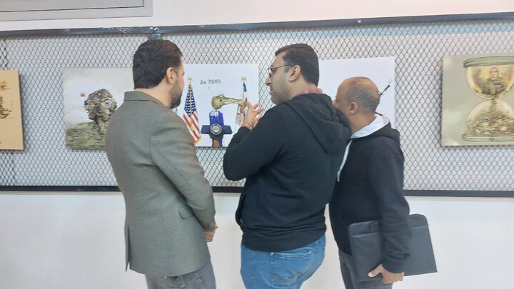 نمایشگاه گروهی کاریکاتور «طوفان الاقصی» در بصره