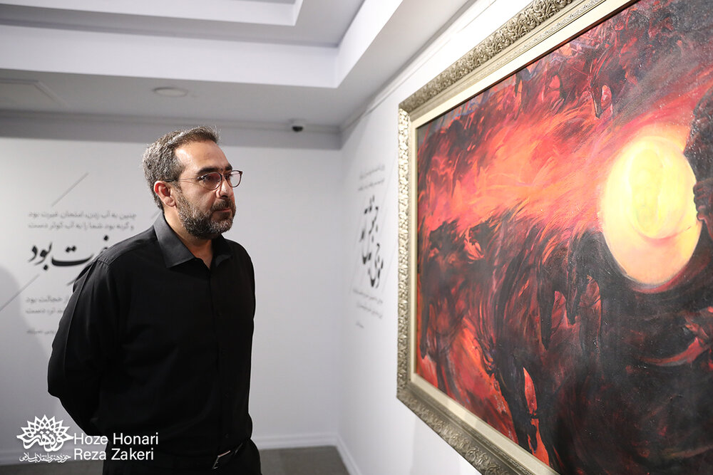 «روضه بهشت»؛ طنین حماسه عاشورا در پیوند نقاشی و شعر شد