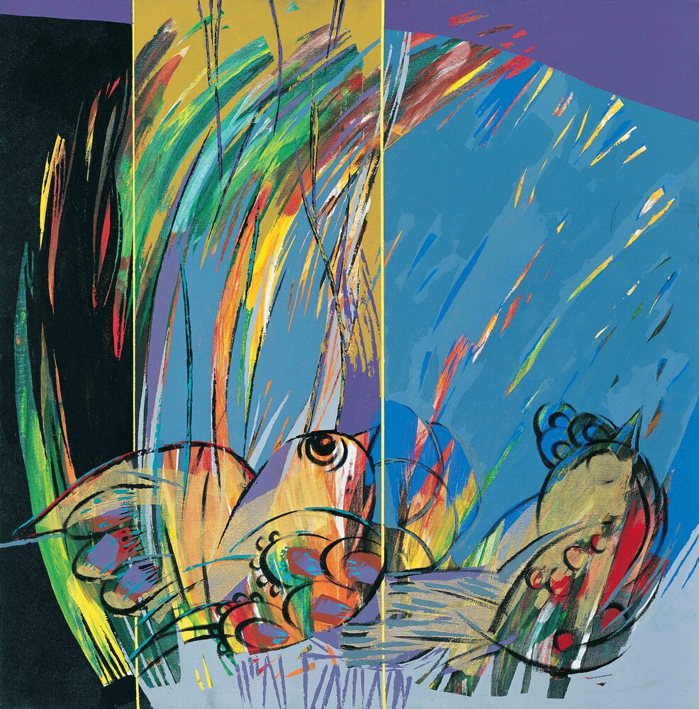 مرتضی اسدی نقاشی بدون عنوان 1381 100*100 اکرلیک