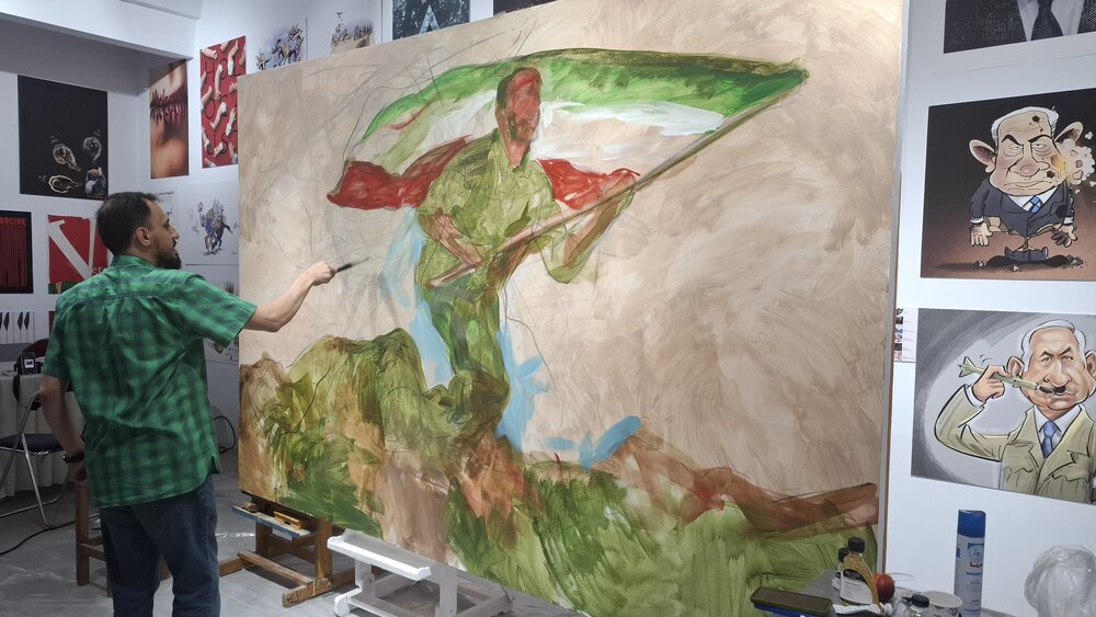 واکنش هنری هنرمندان تجسمی حوزه هنری به حمله رژیم صهیونیستی و شهادت بزرگمردان ایرانی