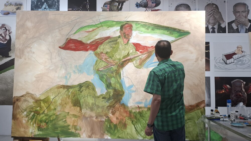 واکنش هنری هنرمندان تجسمی حوزه هنری به حمله رژیم صهیونیستی و شهادت بزرگمردان ایرانی