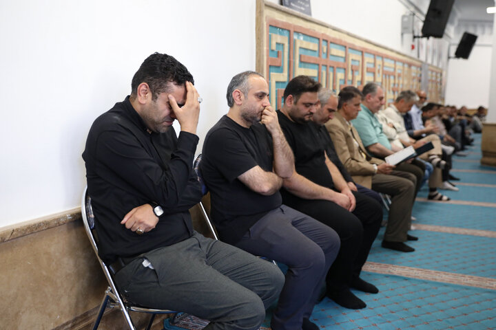 خداحافظی همکاران «حمزه جهانی» در مسجد شهید آیت الله خامنه ای