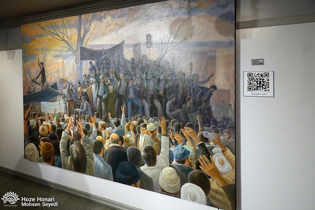نمایشگاه نقاشی «روزهای پیروزی» افتتاح شد/ مردم و امام خمینی شاخصه آثار این نمایشگاه